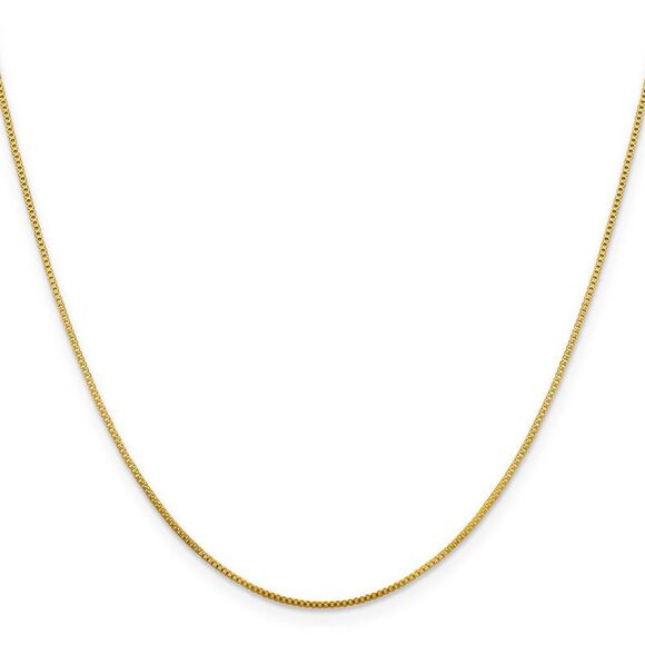 0.8mm Gold Tone Plated Sterling Silver Solid Box Chain Necklace, 18 In - Picture 1 of 6